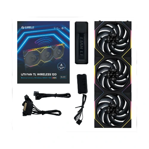 Lian Li UNI Fan TL Wireless ARGB 120mm Cabinet Fan, Triple Pack